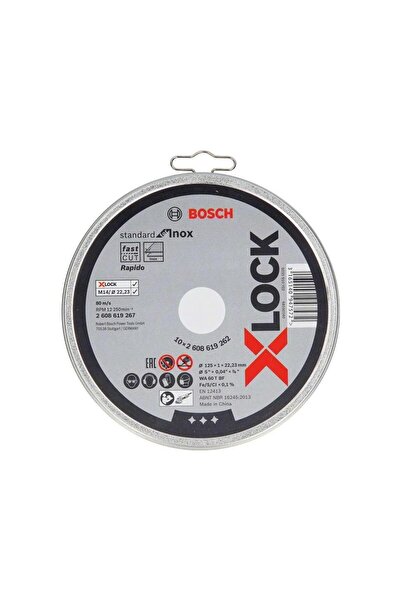 Bosch Standard for Inox X-LOCK Cutting Discs 125 x 1 mm, Set of 10