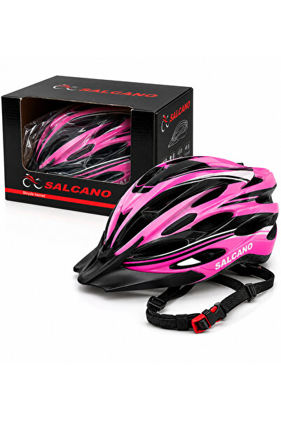 Salcano VG-1 Bisiklet Kaskı Pembe Siyah 54-58 cm Ayarlanabilir Koruyucu Kask
