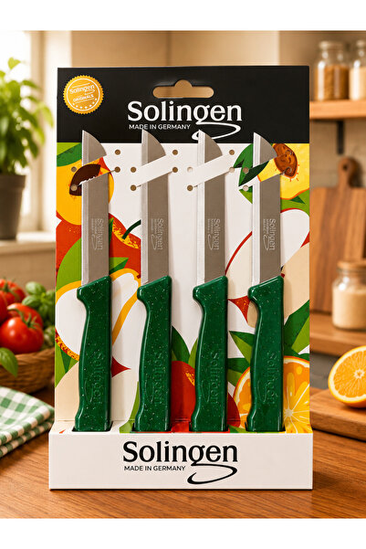 Solingen Bıçak Seti 4’lü Tırtıklı Meyve Bıçağı Paslanmaz Çelik