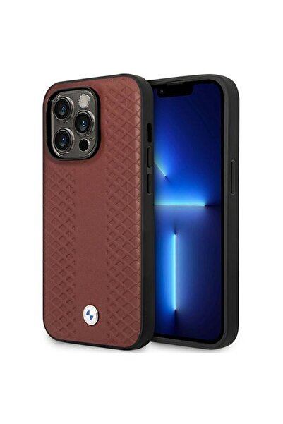 BMW Husă BMHMP14X22RFGR pentru iPhone 14 Pro Max 6.7 ", bordo, din piele cu m...