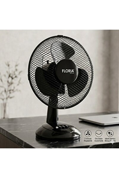 Floria Ventilator de Birou Floria, Putere 25W, Diametru 26 cm, 2 Trepte de Vi...