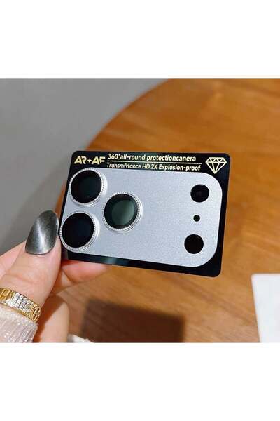 OLEA AKSESUAR iPhone 17 PRO MAX Safir Taşlı Metal Lens Koruma Full Kamera Kor...