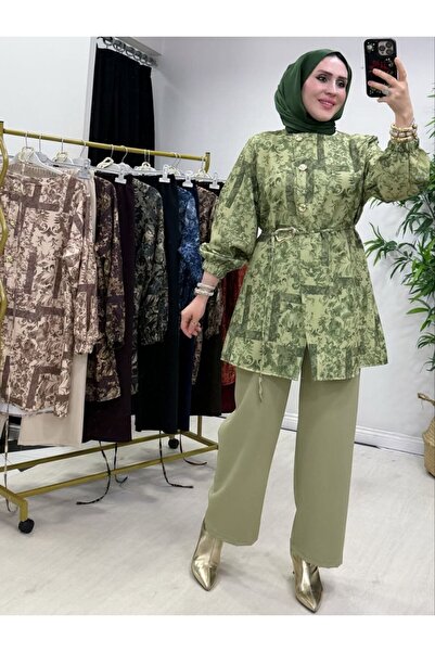 Kağanbutik Çiçek desenli çeketli pantolon takım
