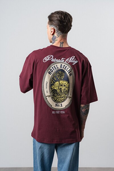 Respire Tricou supradimensionat privat Cireșiu