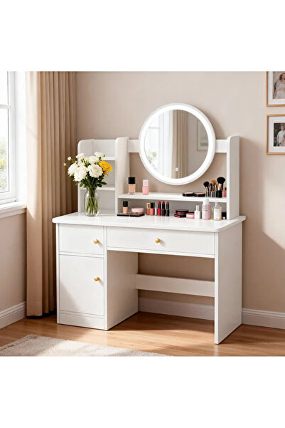 TAPIT Dressing Table Makeup Table with Drawers Vanity Desk with Mirror and le...