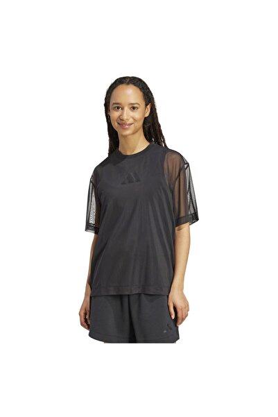 adidas Tricou de damă cu mânecă scurtă, All SZN, din plasă moale de lux, XS