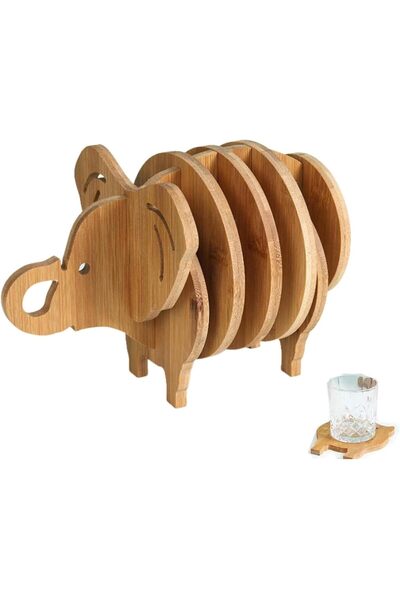 Yelajoy Creative Trivet Mat, Cute Animal Bamboo Coasters Mat Set, 100% Eco-Fr...
