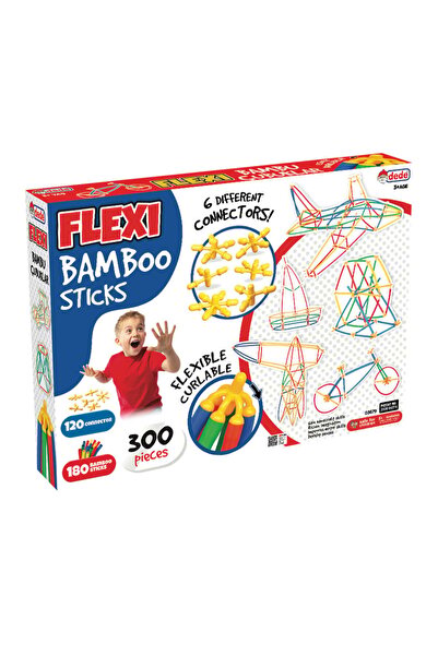 DEDE Set de joaca cu bete, Dede, Flexi Bamboo Sticks, 300 piese