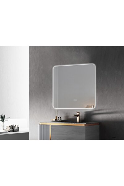 Fresh Colour Oglinda baie LED 80x80 cm cu dezaburire MILO – touch, lumina reg...
