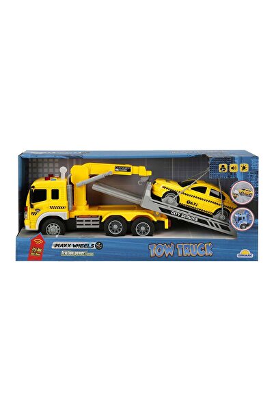Maxx Wheels Camion de tractat cu lumini si sunete, Taxi, Maxx Wheels, 1:16, G...