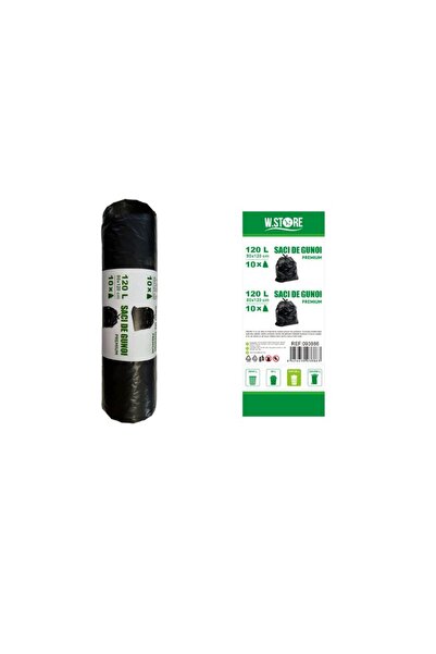 KMT Saci de Gunoi Negri Premium, 120L, 80x120 cm, 10 bucăți/rolă, Rezistenți,...