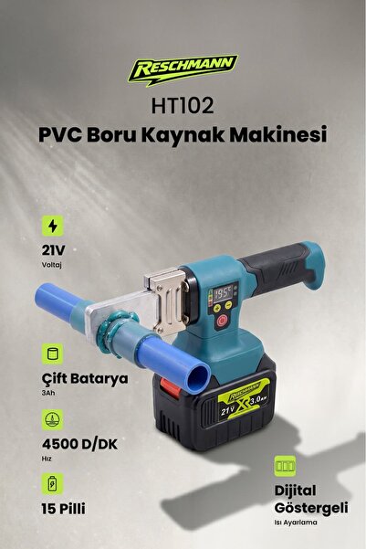 RES-HT102 Profesyonel Şarjlı PVC Boru Kaynak Makinesi (21V / 3Ah)