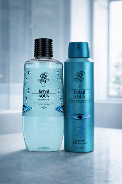 Rebul AQUA DUŞ JELİ 500 ML +REBUL AQUA ERKEK DEO 150 ML (2'Lİ ÜRÜN)