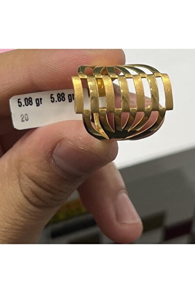 paksoy kuyumculuk Kaburga Ajurlu Sıralı Altın Döküm Yüzük 22 Ayar 5.08 Gram K...