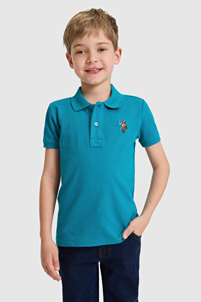 U.S. Polo Assn. Tricou de bază cu guler polo Petrol pentru băieți 50325608-VR102
