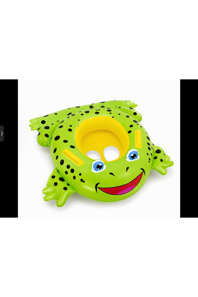 Prlk toys حلقة سباحة للأطفال على شكل ضفدع مقاس 77×70 سم مع مقعد داعم للأطفال