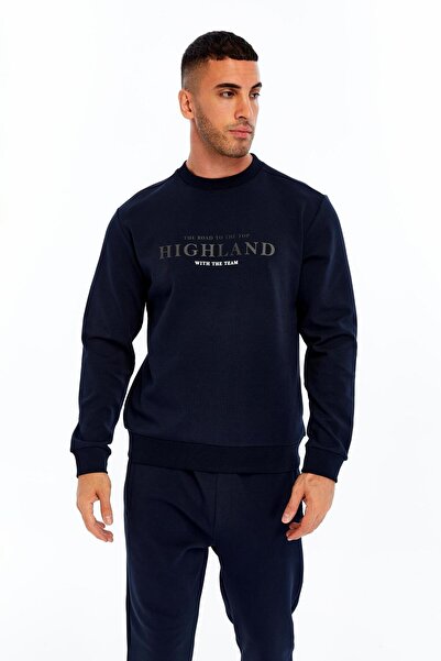 Arma Ar-Ma Men's Crew Neck Sweatshirt with Text Print, Pocketless, Knitted Fa...