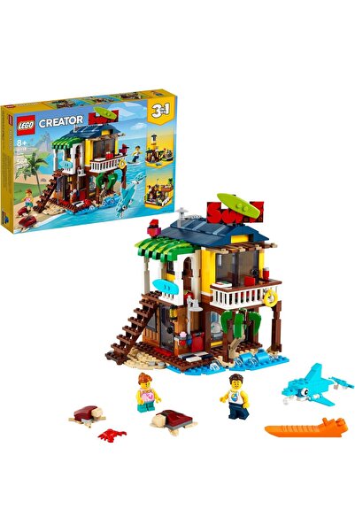 LEGO كرياتور 3 في 1 سورفر بيتش هاوس مع شخصيتي مصغرتين وشخصية دولفين، 31118