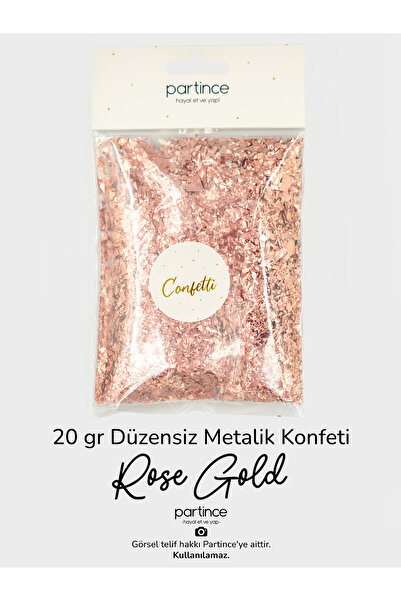 partince 20 gr Metalik Düzensiz Form Rose Gold Konfeti