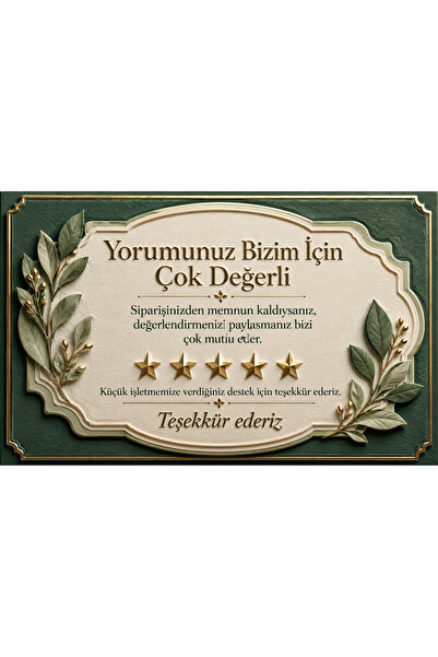 UAStudio 3D Çiçekli Tasarım Yorum Kartı | Sipariş Teşekkür Kartı | Küçük Işle...