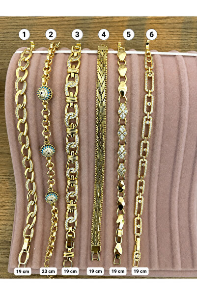 XUPİNGS JEWELRY Kadın Gold Renk Zirkon Taşlı Çelik Bileklik Kararma Yapmaz Ad...