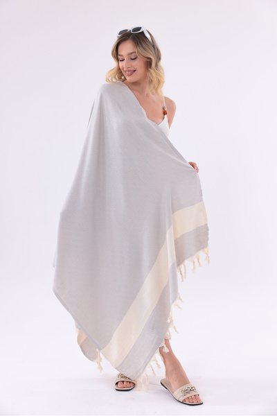 Lux Touch Hera 100% bumbac, peshtemal de plajă cu model geometric |   Pareo c...