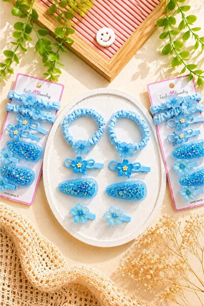 Nisankids Girl's Floral Buckle Set 8 Pieces – Glittery Snap Fasteners and Rub...