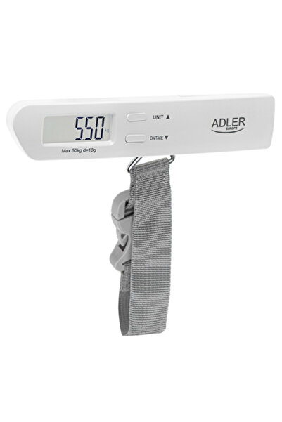 adler Cântar de bagaje pliabil, maxim 50kg, LCD, Ad 8191 Alb