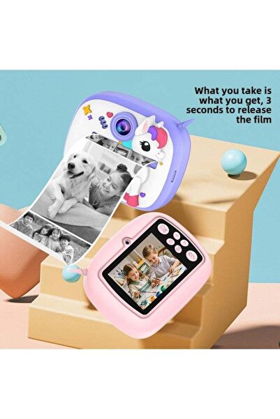 Chinastore Children's HD Dual Camera Polaroid Print Camera - Poly Blue
