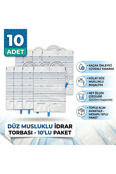 Lunihome Lunimed Düz Musluklu İdrar Torbası 10 Adet