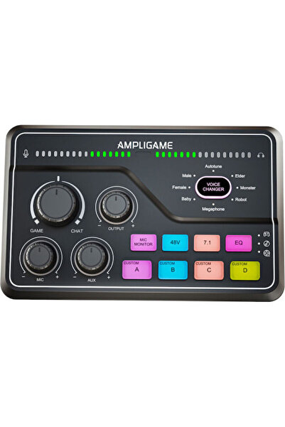 Fifine Ελεγκτής Ήχου για Streaming και Gaming, Μίκτης SC8 RGB για PC