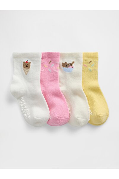 GAP Bebek Çok Renkli Brannan Bear Dondurma Çorap Seti (4’lü)