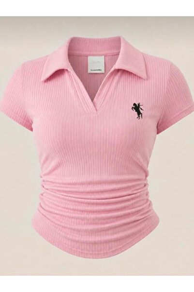 DREICH STREETWEAR ART 2 Li Polo Collar Embroidered Blouse