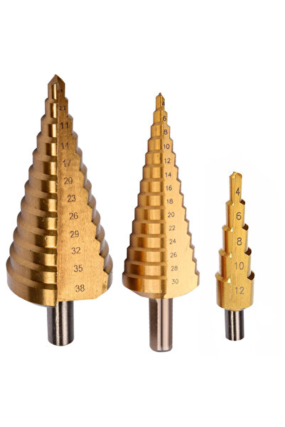 Proline SET BURGHIE METAL HSS-TI CONICE IN TREPTE 4-38MM - 3P.