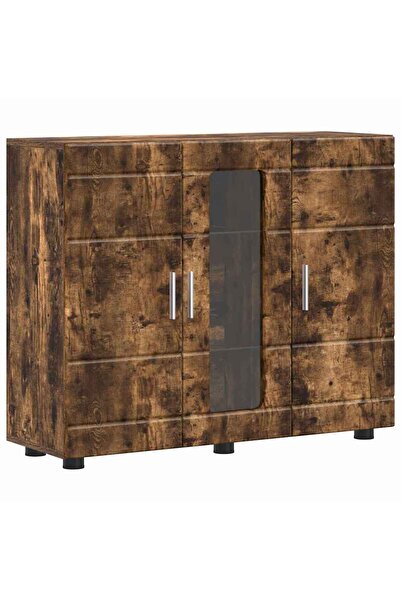 vidaxl Dulap din Lemn Stejar fumuriu 88,5 x 30,5 x 73 cm Lemn compozit
