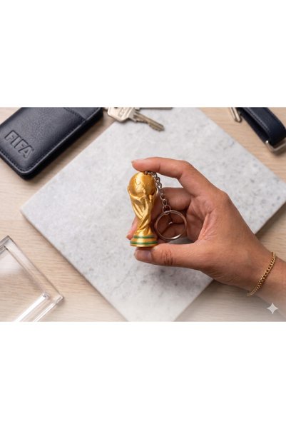 Minikbahcem 3D Mini Fifa World Cup Plasitk Keychain - Model Trophy Fan Gift and Bag Accessory