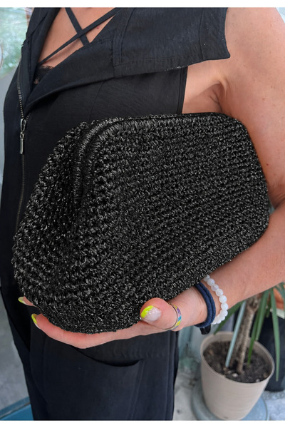 Loresima Burslu Clutch Çanta-Siyah