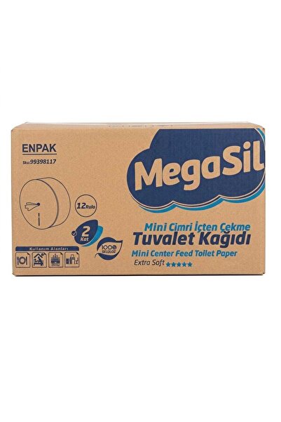 MEGASİL Tuvalet Kağıdı Mini Cimri 4 Kg Yuvarlak Kağıt 12 Li