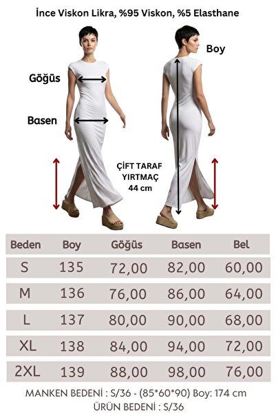 penyebizden Rochie lungă cu model în dungi - Albă