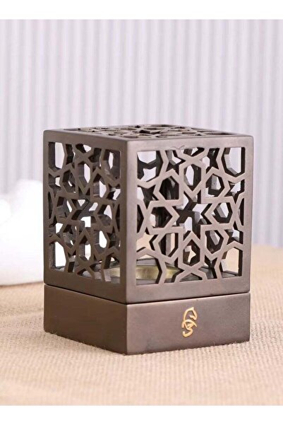 Generic Premium Arabic Bakhoor Burner Champagne – Elegant Geometric Metal Inc...
