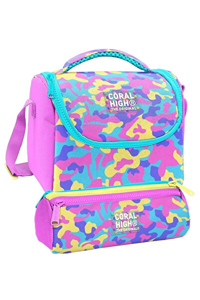 Coral High Set cutie de prânz și suport pentru pix cu trei compartimente - Ca...