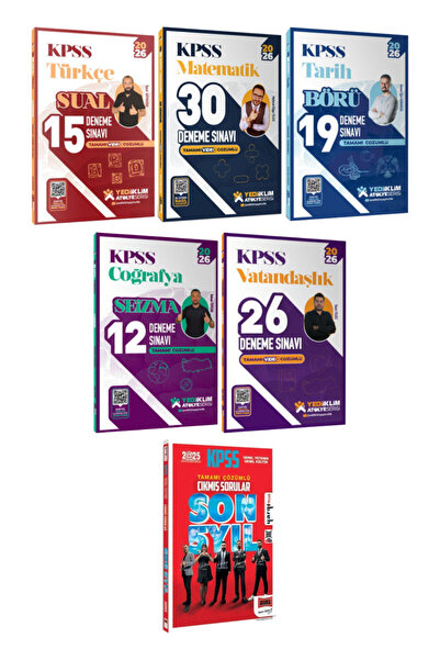 Yediiklim Yayınları KPSS 2026 Türkçe-Matematik-Tarih-Coğrafya-Vatandaşlık Den...
