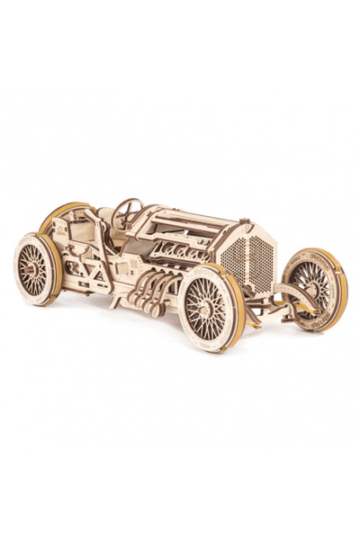 Ugears Puzzle 3D, Mașină U-9 Grand Prix, Ugears, lemn, 348 piese