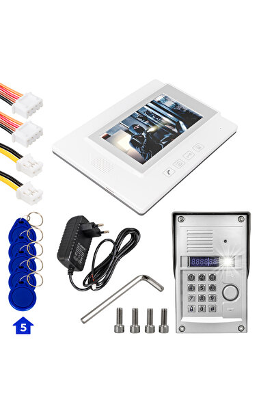 Powermaster 773TP 1 Daire 7'' NFC Şifre Girişli Görüntülü Diafon Kapı Zili In...