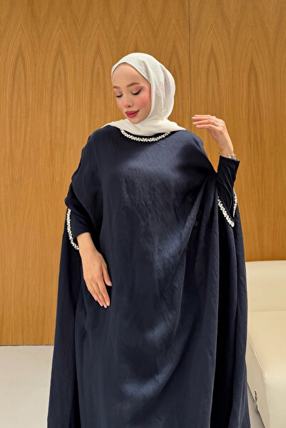 Stone Detailed Underwear Dress Poncho Abaya