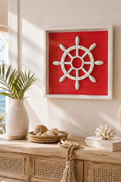 MYCRAFT3D 21x21 Dümen Çerçeveli Deniz Temalı Duvar Dekoru – Yazlık Ev, Sahil ...