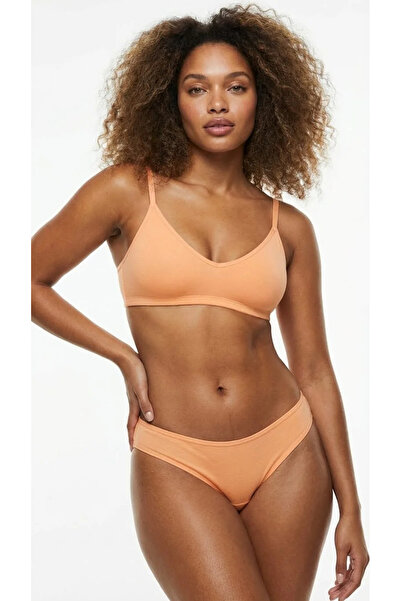 Muted Peach Pamuklu Penye Slip Külot - Esnek, Yumuşak ve Günlük Model