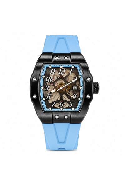 INSUCH Edge IN1033 Men’s Analog Quartz Watch Sky Blue Silicone Strap Skeleton...
