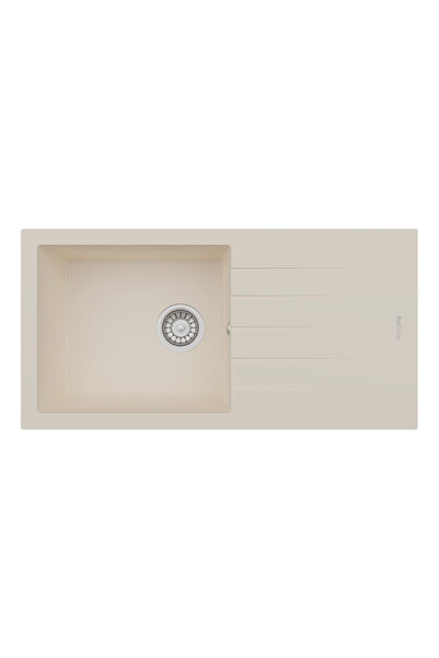 RealStone Assos 86 XL P011 Granit Evye 860x435 mm Tek Göz Damlalıklı Mutfak E...