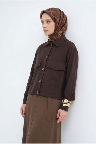 Armine TREND Armi̇ne Button Detailed Jacket Brown Agck1356